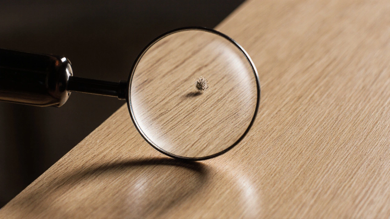 Microscopic view of a perfectly smooth wood surface at 0.8 µm roughness.