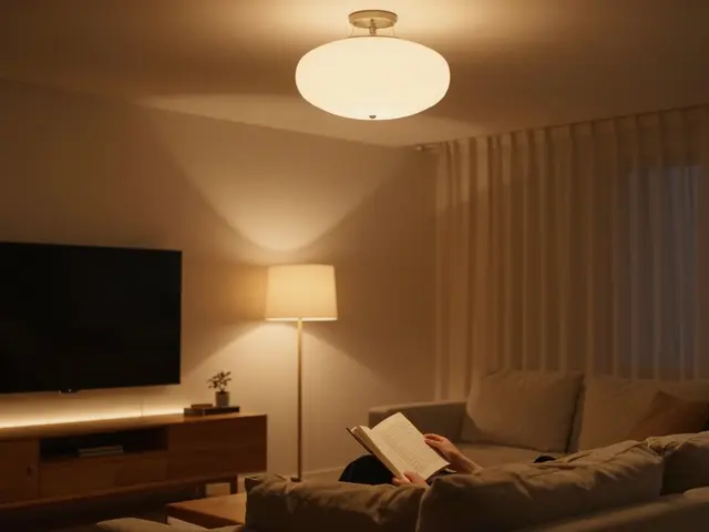 Beleuchtung im Wohnzimmer: Die richtige Kombination aus Deckenleuchten, Stehlampen und LED-Strips