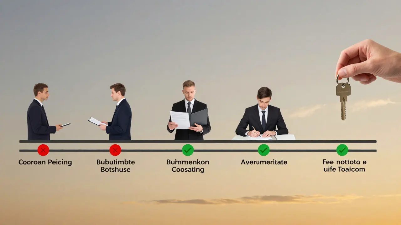 Zeitleiste eines ausländischen Immobilienkaufs in Deutschland – von der Suche bis zum Schlüsselübergabe.