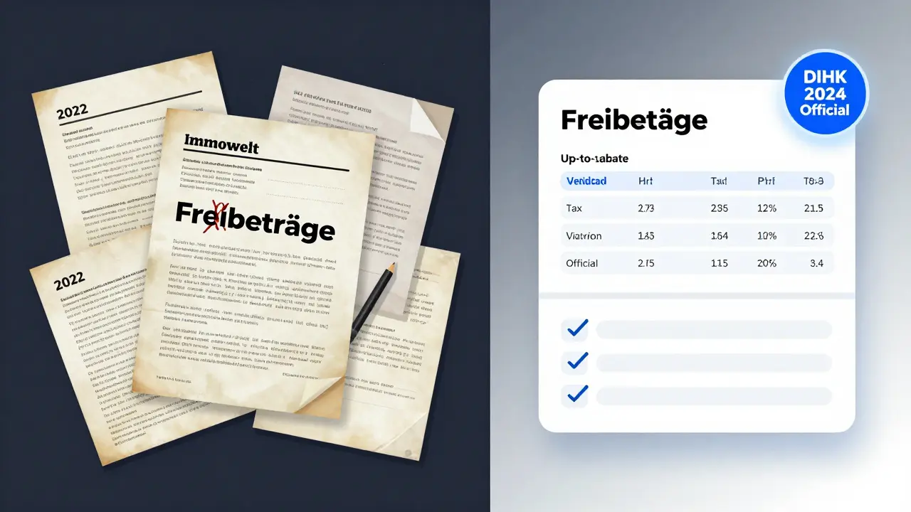 Vergleich: Veraltete Papiere links, moderne digitale Checkliste rechts mit offizieller DIHK-Kennzeichnung.