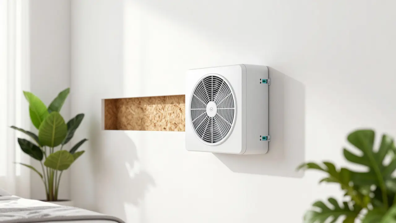 Einbau eines dezentralen Lüftungsgeräts in einer modernen Hauswand