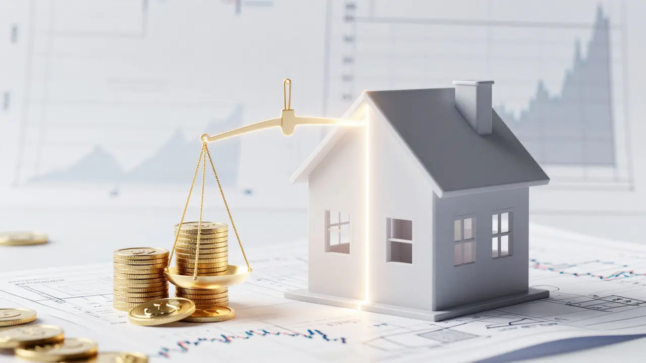Abstrakte Darstellung der Aufteilung von Immobilienwerten
