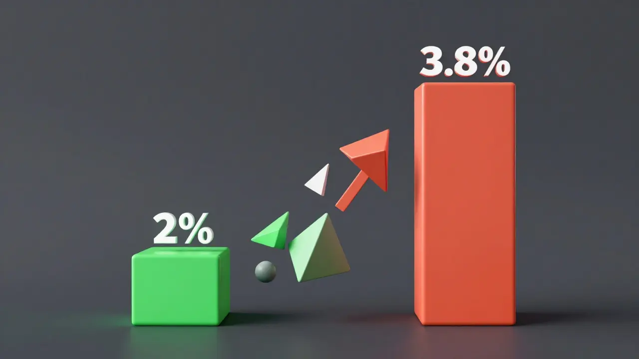Abstrakte Darstellung der Zinsdifferenz zwischen EZB und Banken