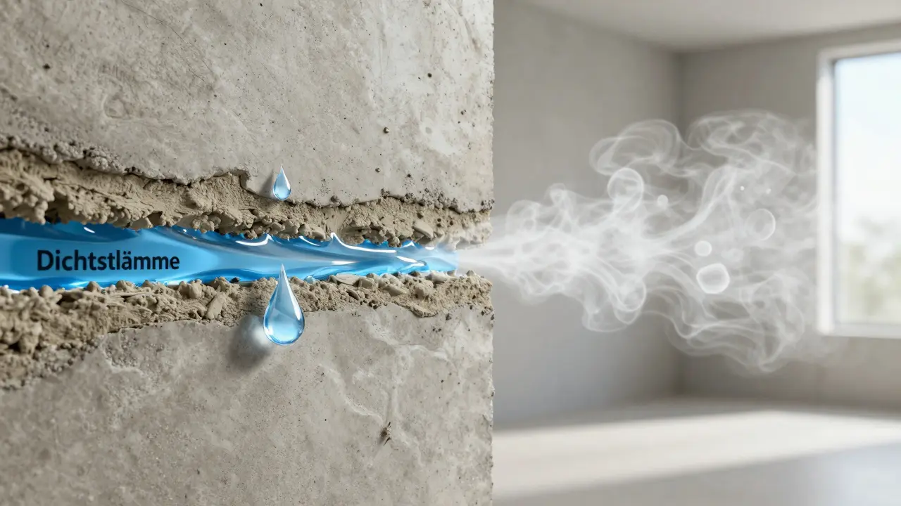 Diagram of breathable waterproofing barrier
