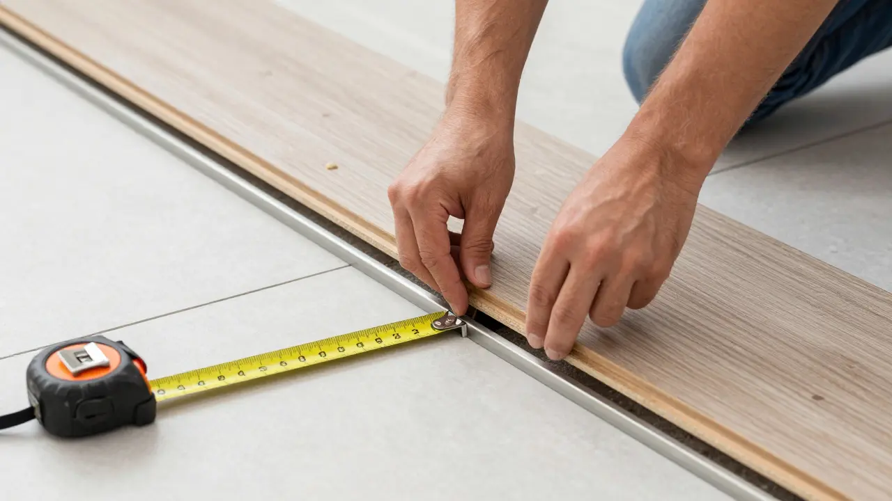 Installation eines Übergangsprofils mit Dehnungsfuge zwischen Böden