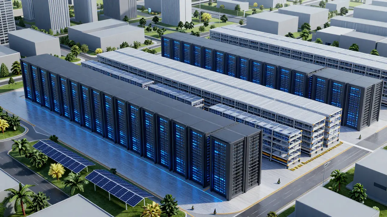 Futuristisches Rechenzentrum und Logistik-Hub als Wachstumsmotoren