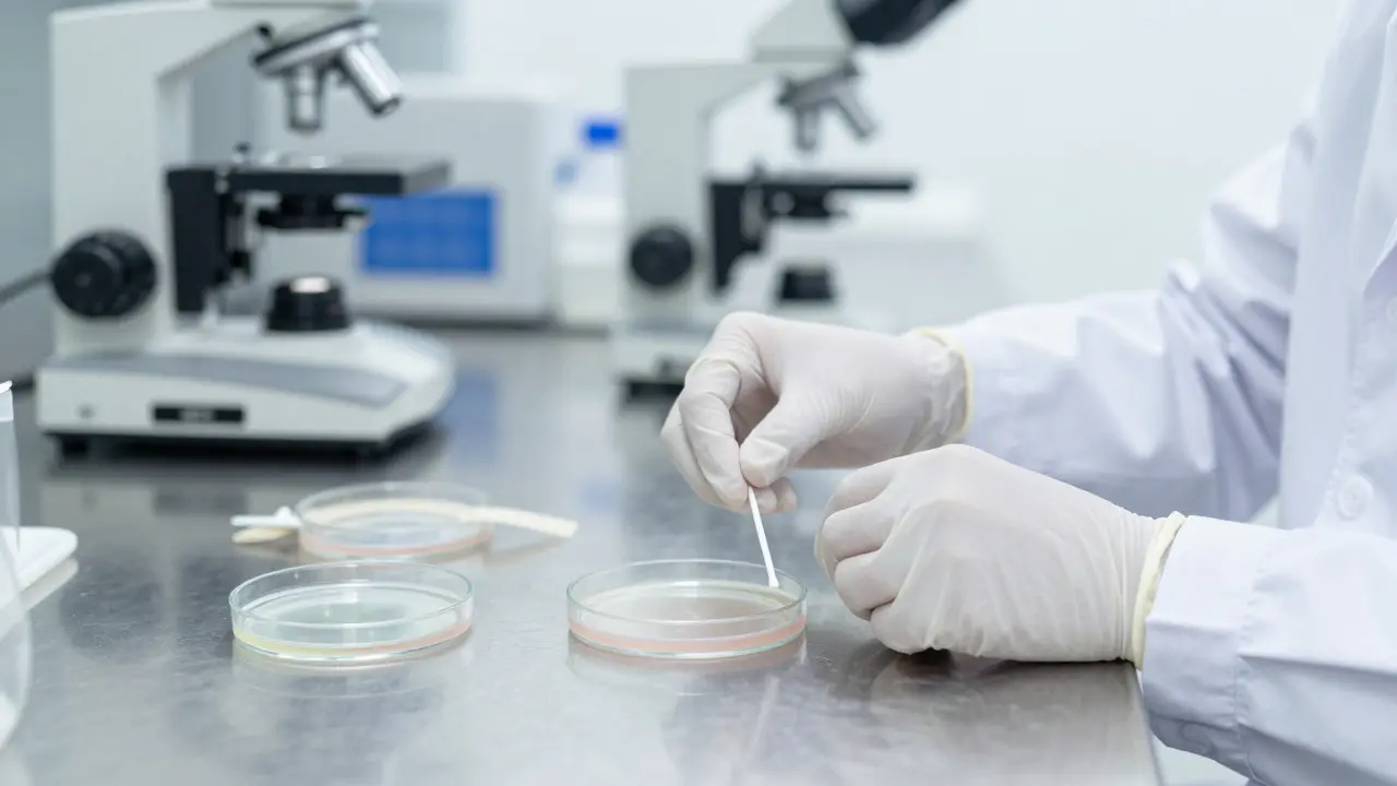 Laboratorische Untersuchung von Schimmelpilzproben unter dem Mikroskop