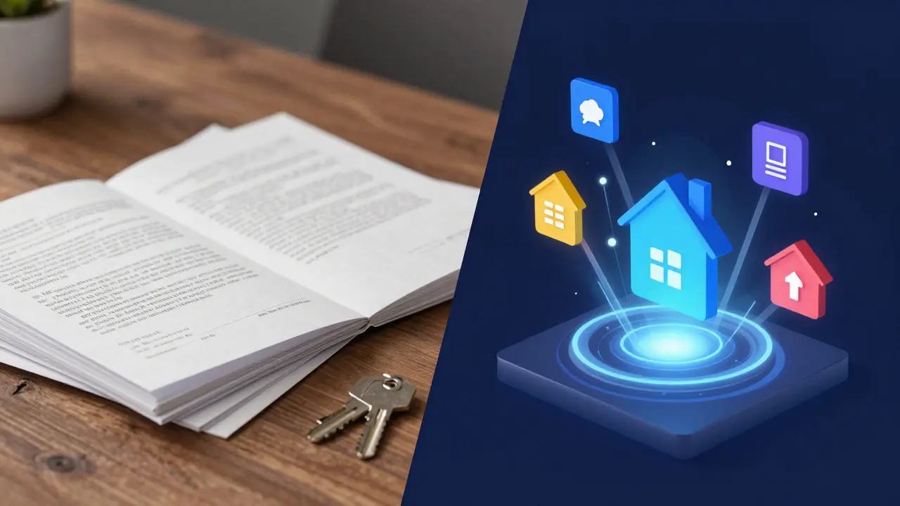 Vergleich traditioneller Papiere und digitaler Immobilien-Tokens